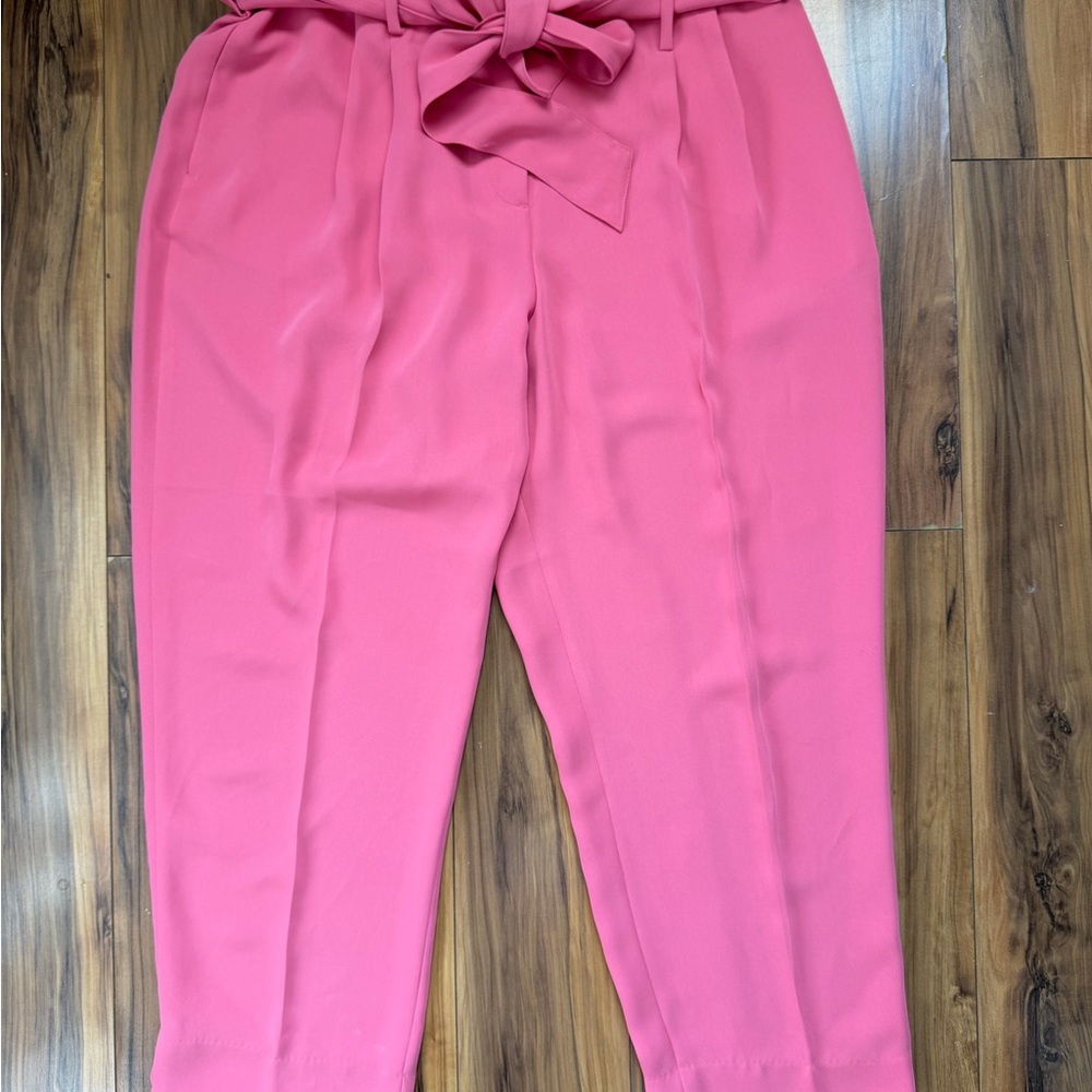 NWT Boden Pink  coral High-Waist Paperbag Ankle Trousers - Picture 3 of 9